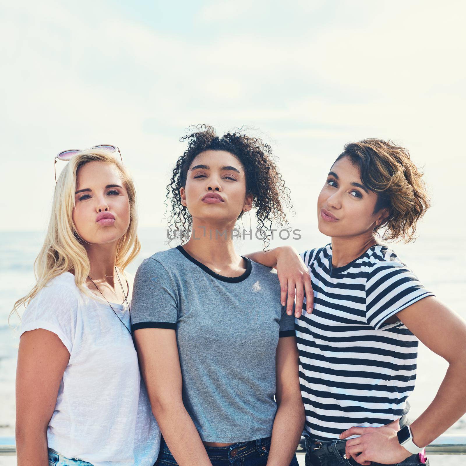 Show summer some love. three friends spending the day together on a sunny day