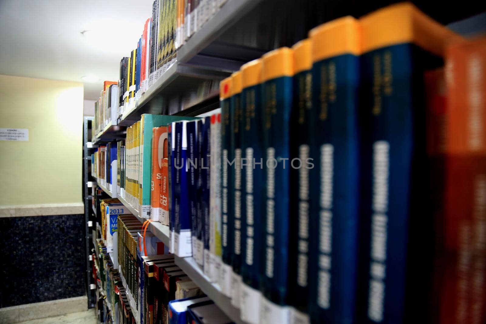 salvador, bahia / brazil - jeneiro 7, 2016: books are seen on a public library shelf in the city of Salvador.



