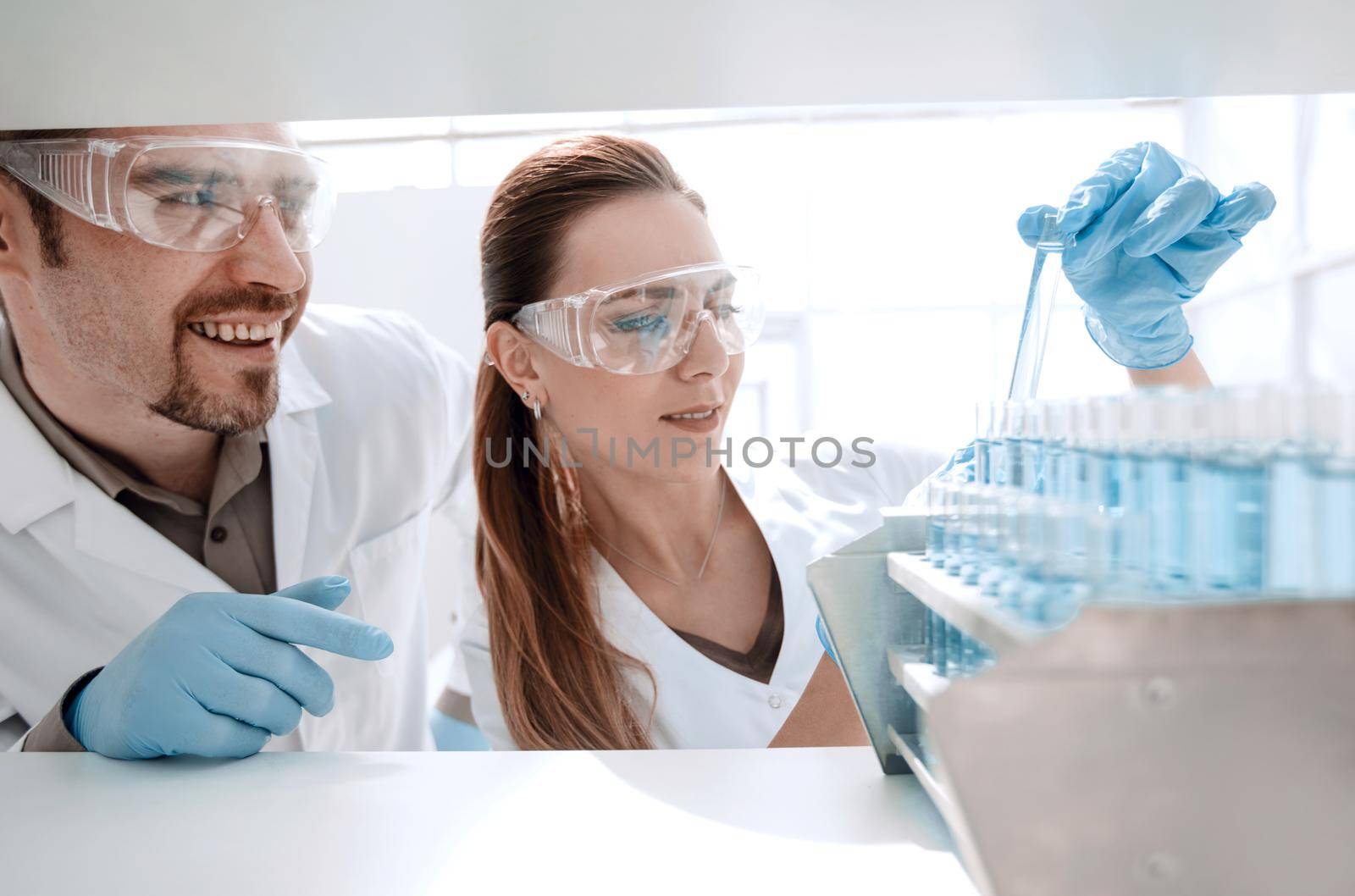 two scientists doing tests in the laboratory.photo with copy space