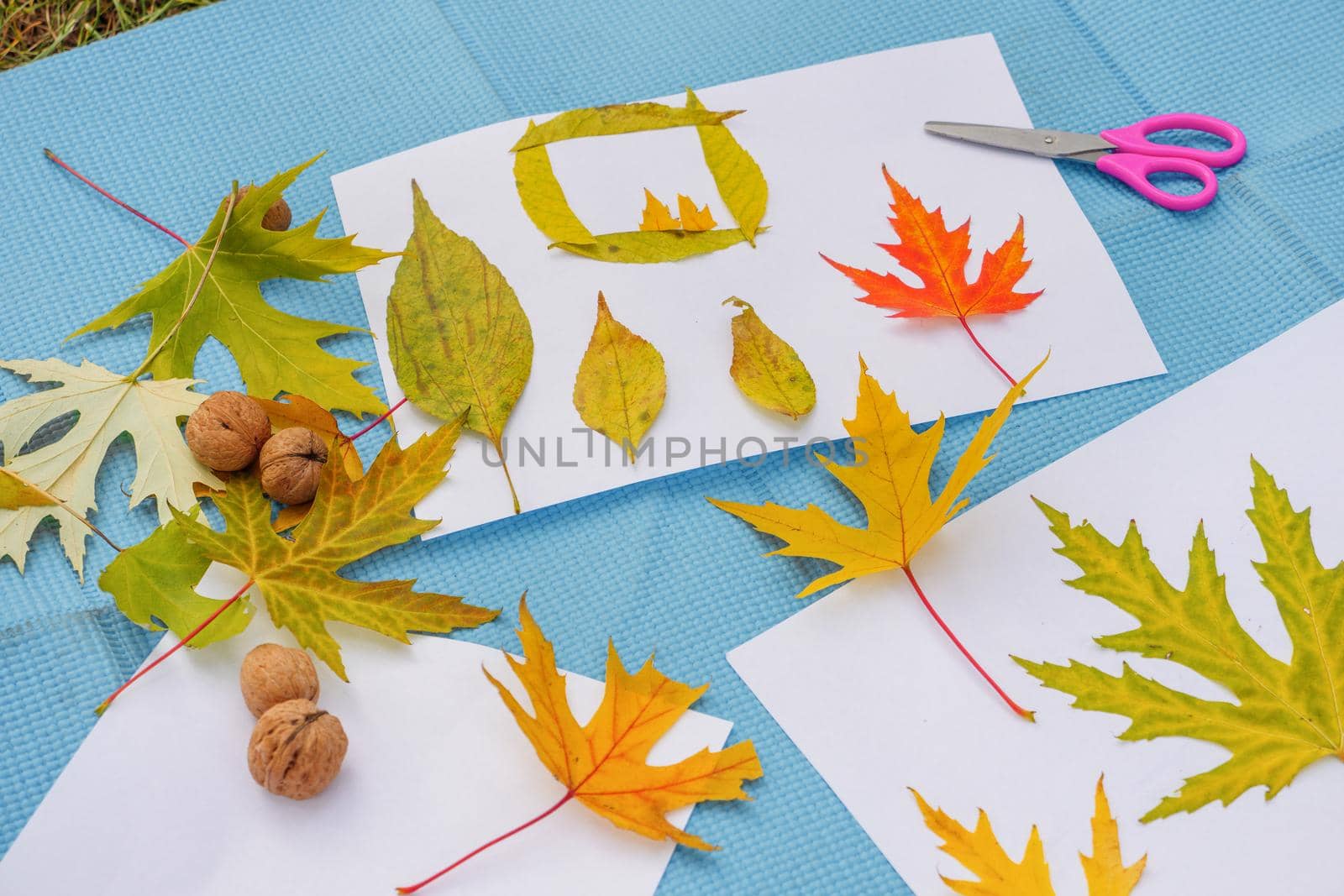 Kids workshop children glue scissors art craft kids handmade autumn child art education nature creative autumn leaves fall. Diy art kid creative play learning outside school outdoor learning park fall by synel