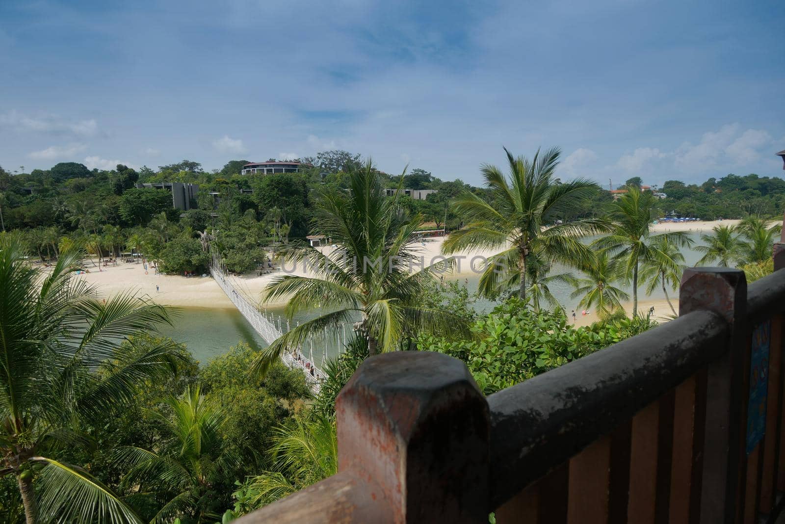 top view of sentosa sea sand beach .