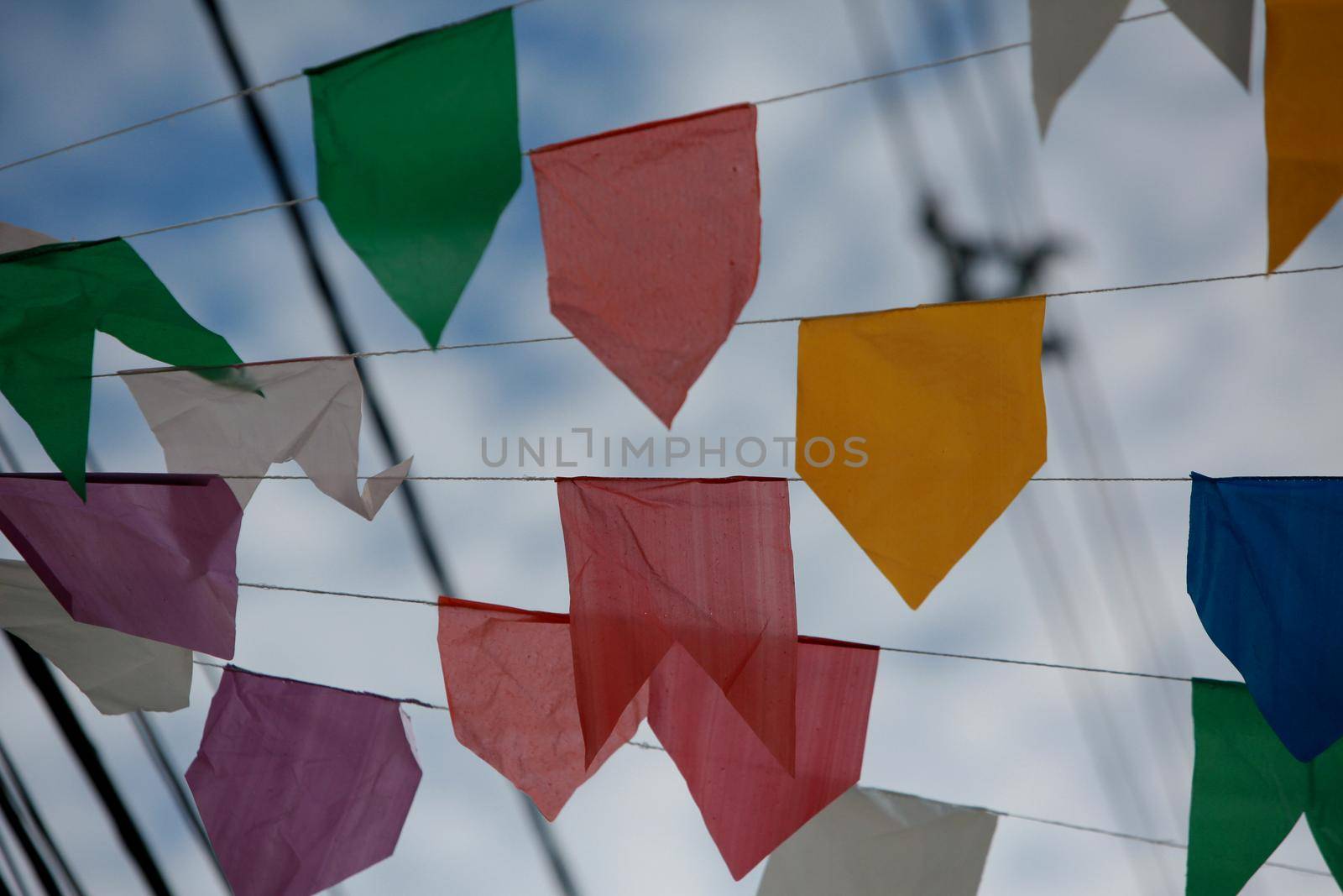 decoration with banners at the feast of Sao Joao by joasouza