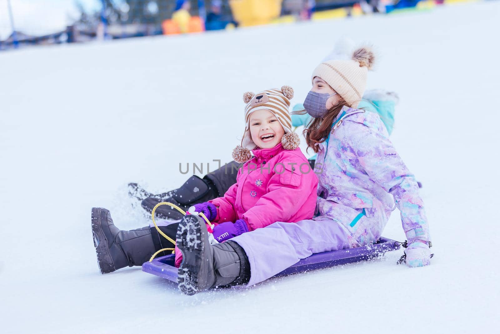 Young Girl Tobogganing in Australia by FiledIMAGE