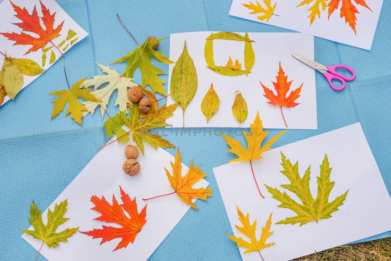 Diy art kid creative play learning outside school outdoor learning park fall. Kids workshop children glue scissors art craft kids handmade autumn child art education nature creative autumn leaves fall by synel