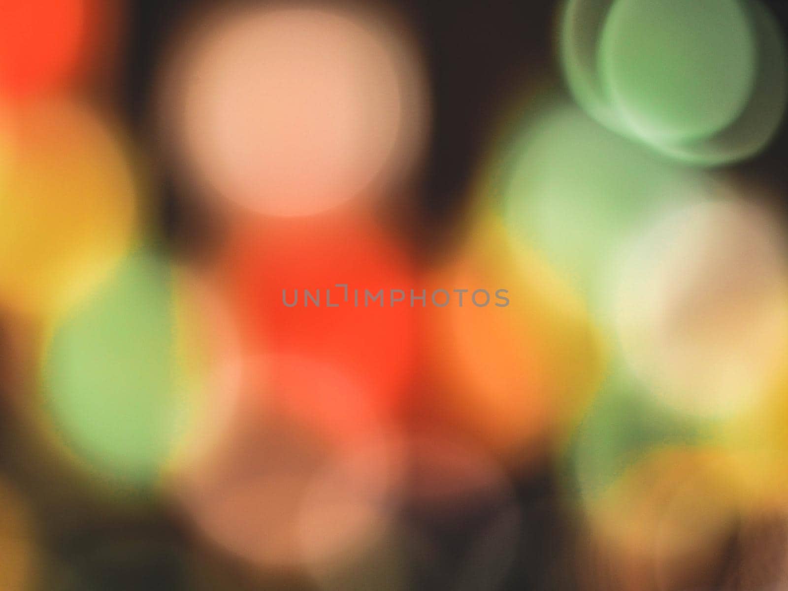 Colorful blur light circle bokeh background. Abstract Christmas festival defocused background.