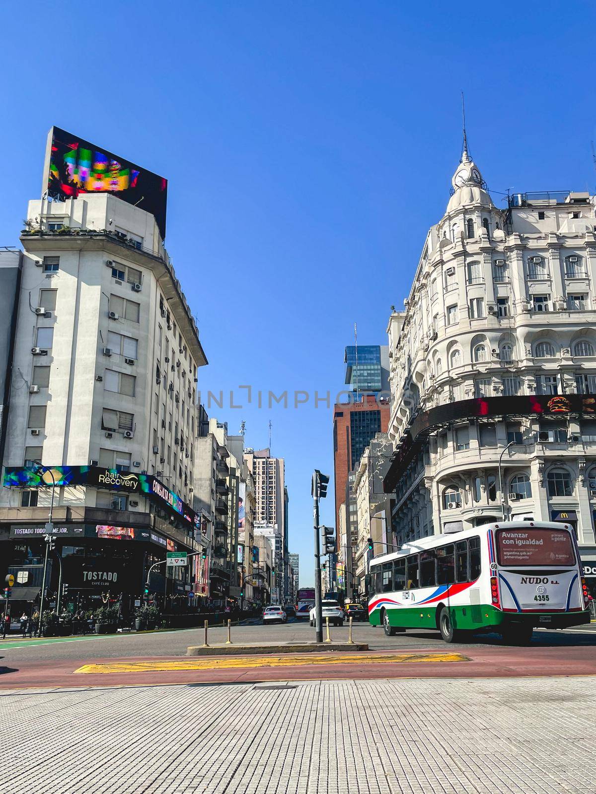 9 de Julio avenida, famous street in Buenos Aires Argentina. Juli 18 2022.