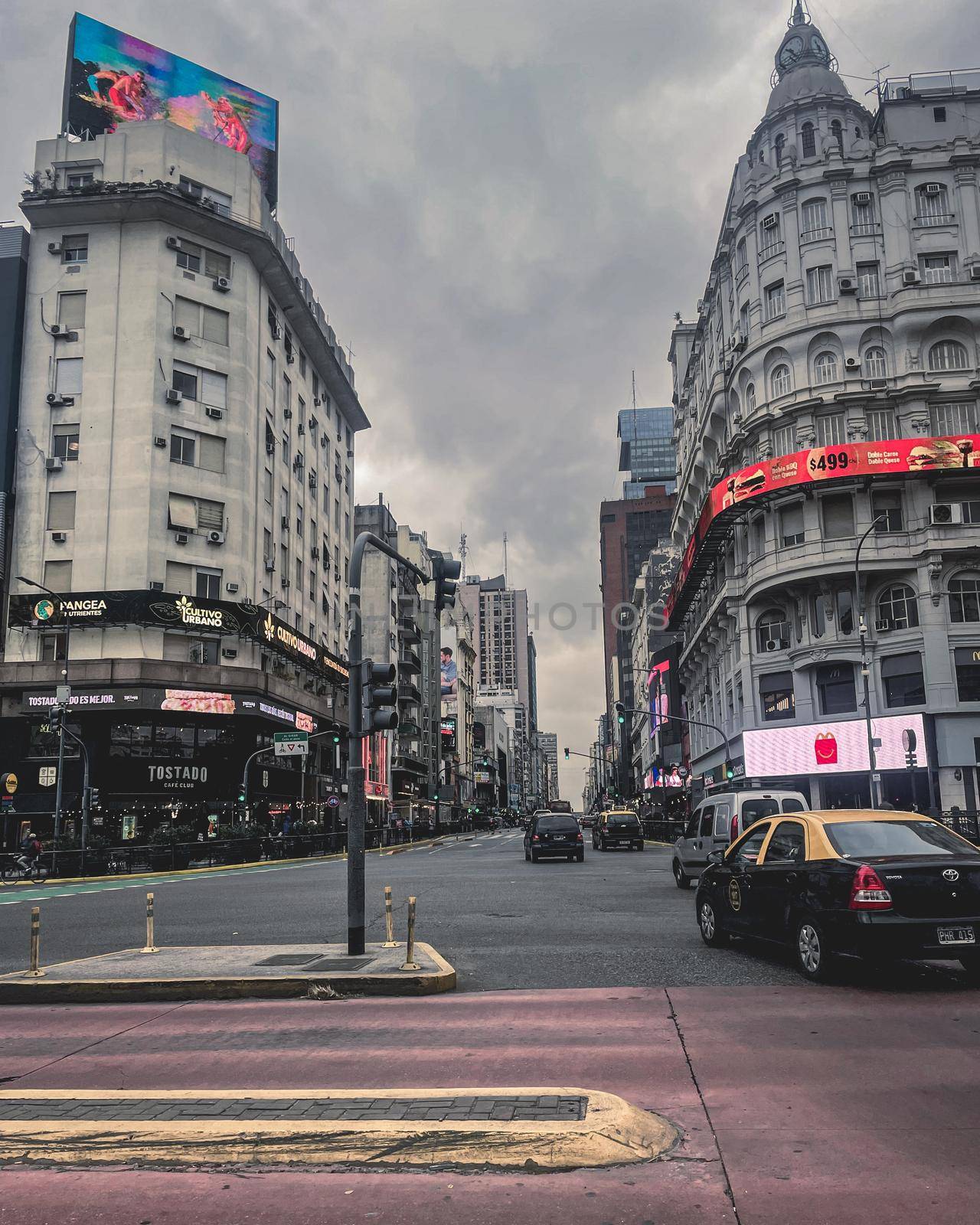 9 de Julio avenida, famous street in Buenos Aires Argentina. Juli 18 2022.