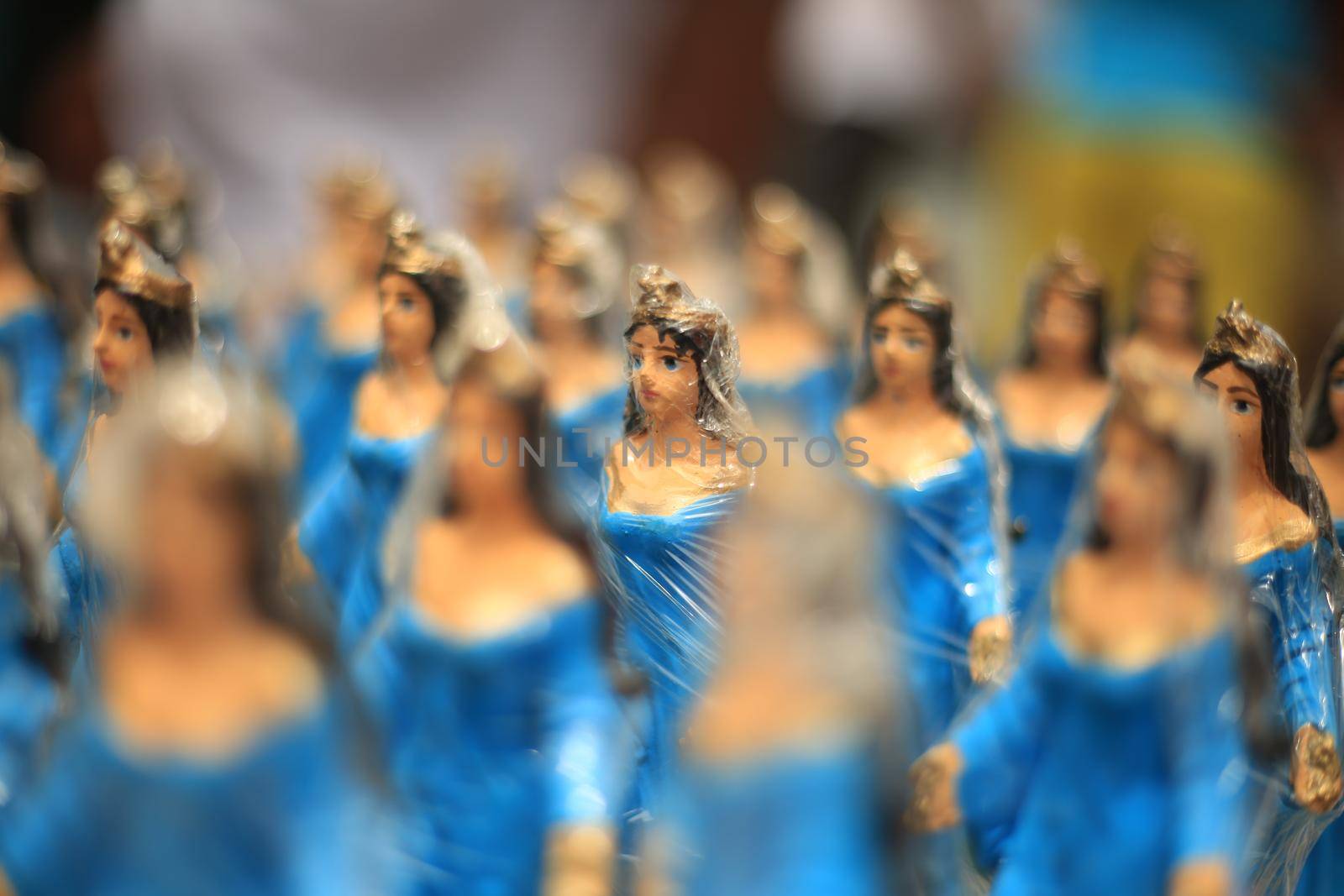 salvador, bahia, brazil - fevereiro 2, 2016: sculpture of the Orixa Yemanja, Candomble deity on a beach in the city of Salvador.