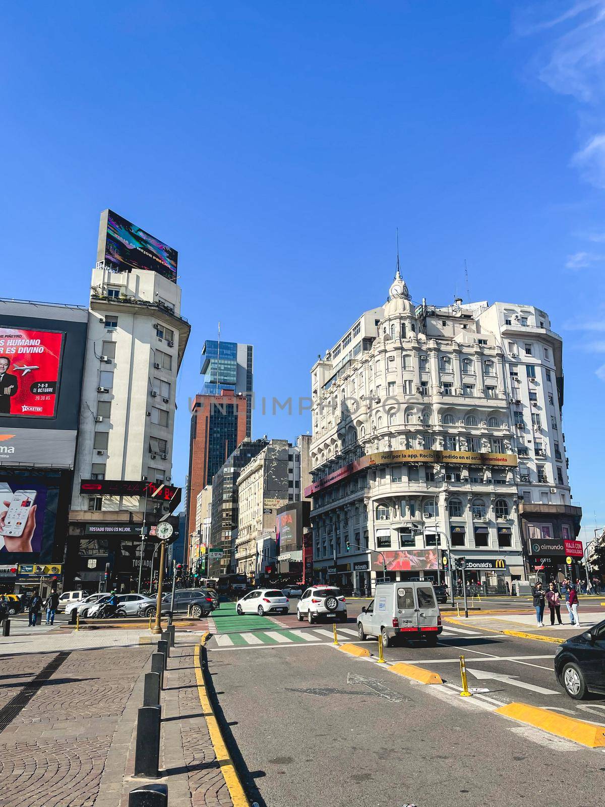 9 de Julio avenida, famous street in Buenos Aires Argentina. Juli 18 2022.