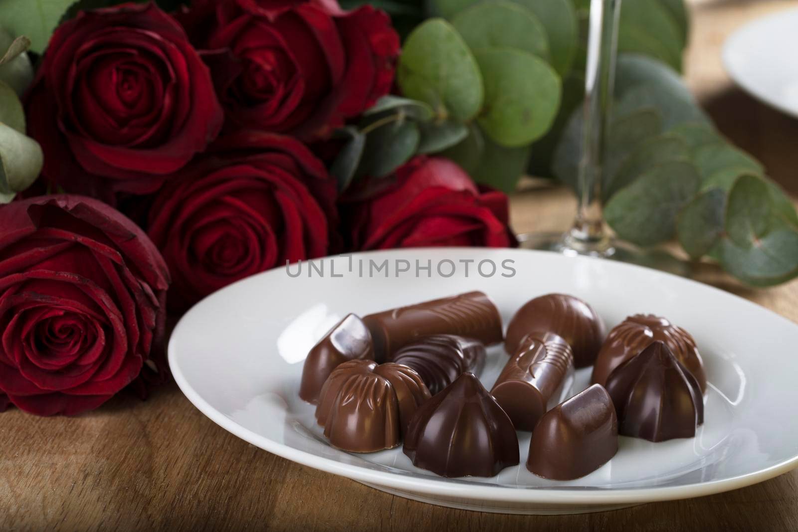 Chocolates with Red Roses by charlotteLake