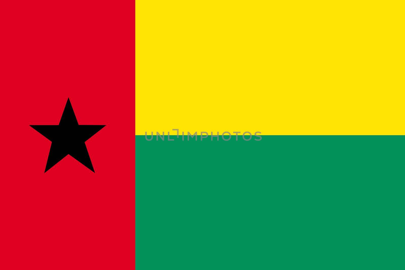 A Guinea-Bissau background flag illustration red yellow green star black
