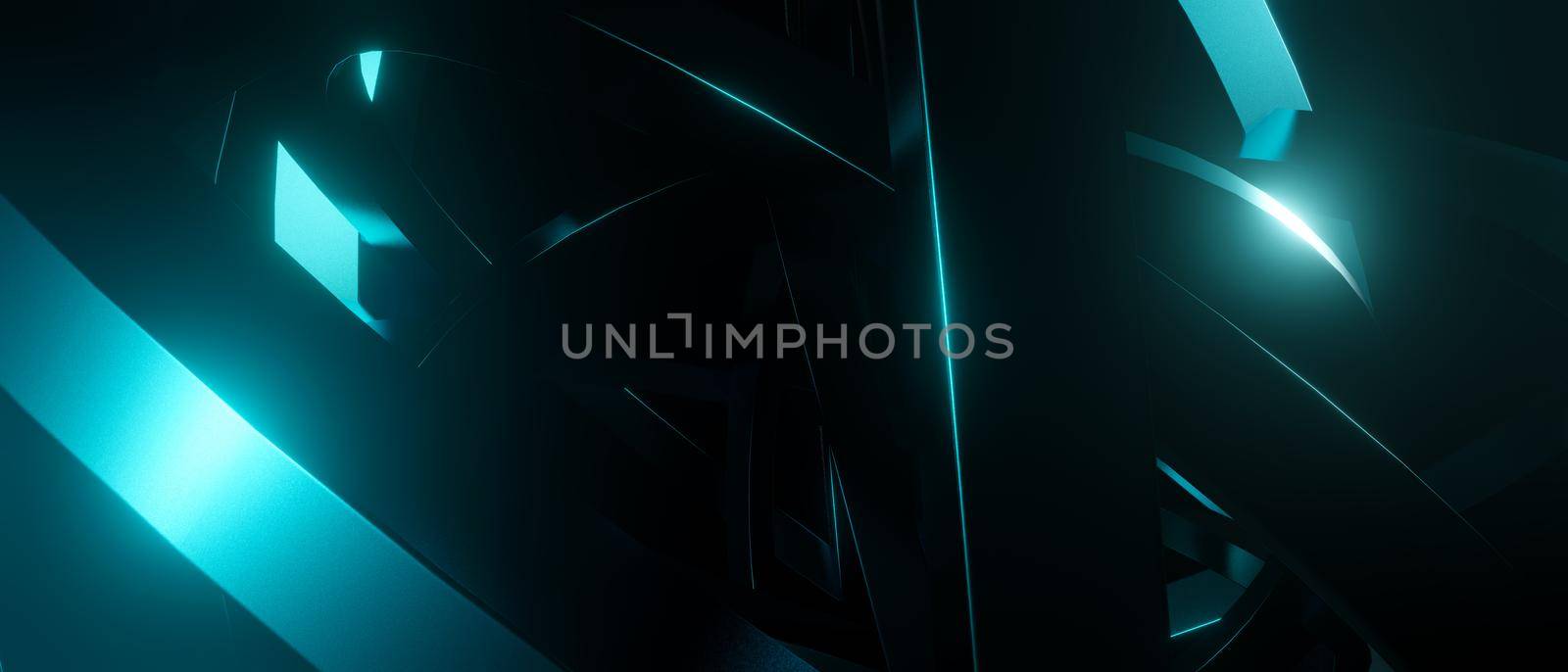 Trendy Shiny Metallic Minimal Turquoise Background 3D Rendering by yay_lmrb