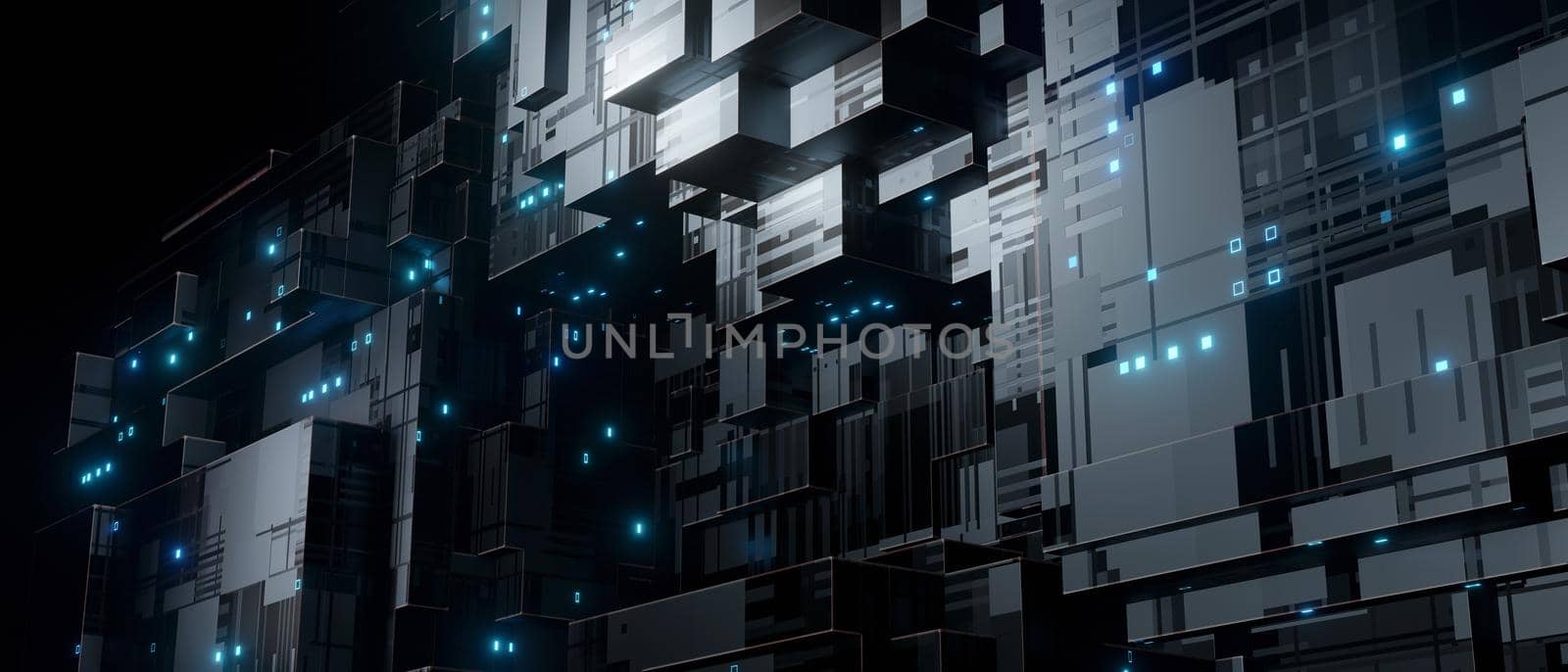 Abstract circuit board futuristic technology background 3D Render