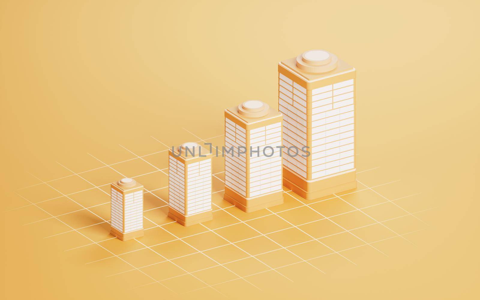 3D model city buildings, 3d rendering. by vinkfan