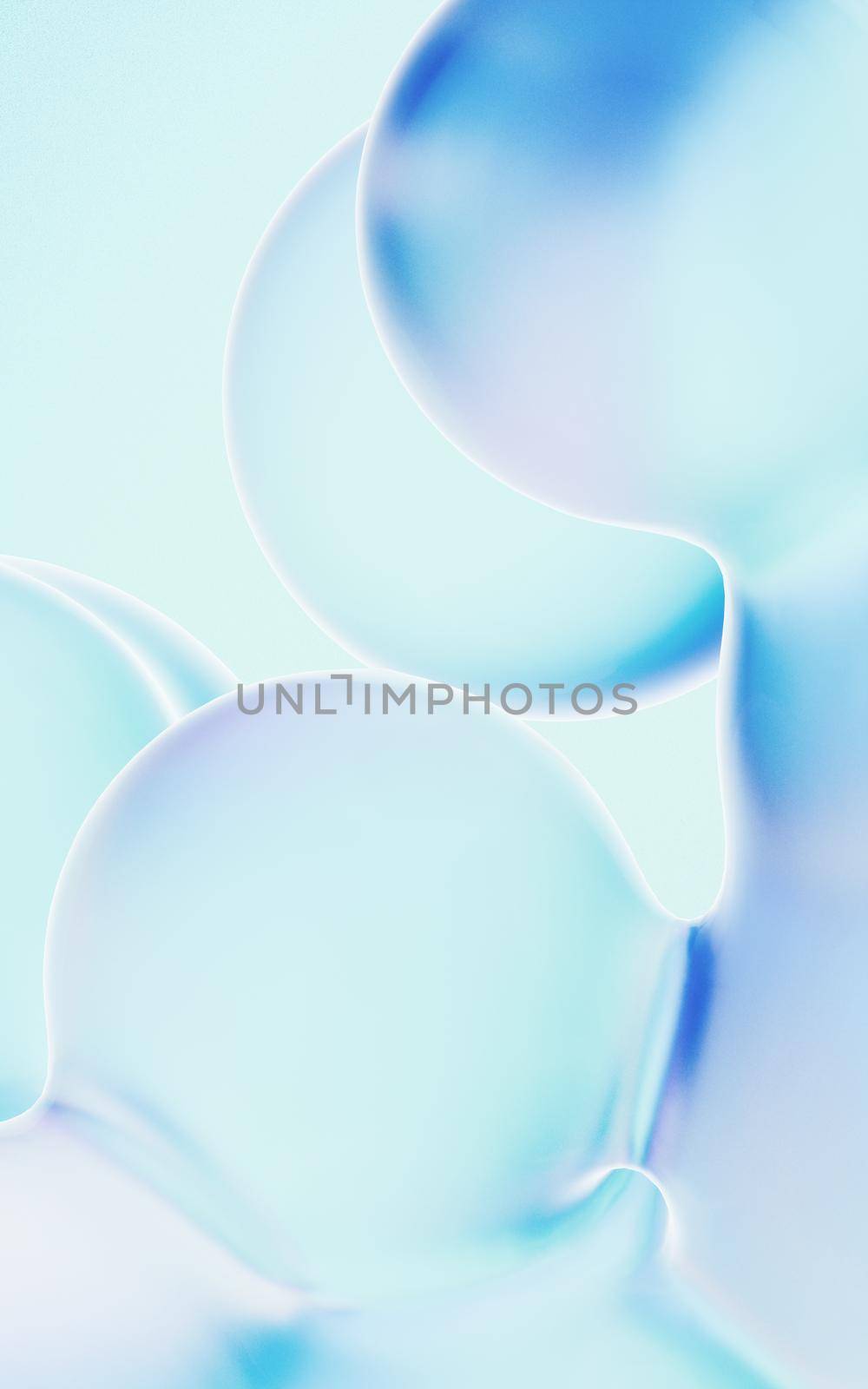 Transparent gradient bubbles, 3d rendering. by vinkfan