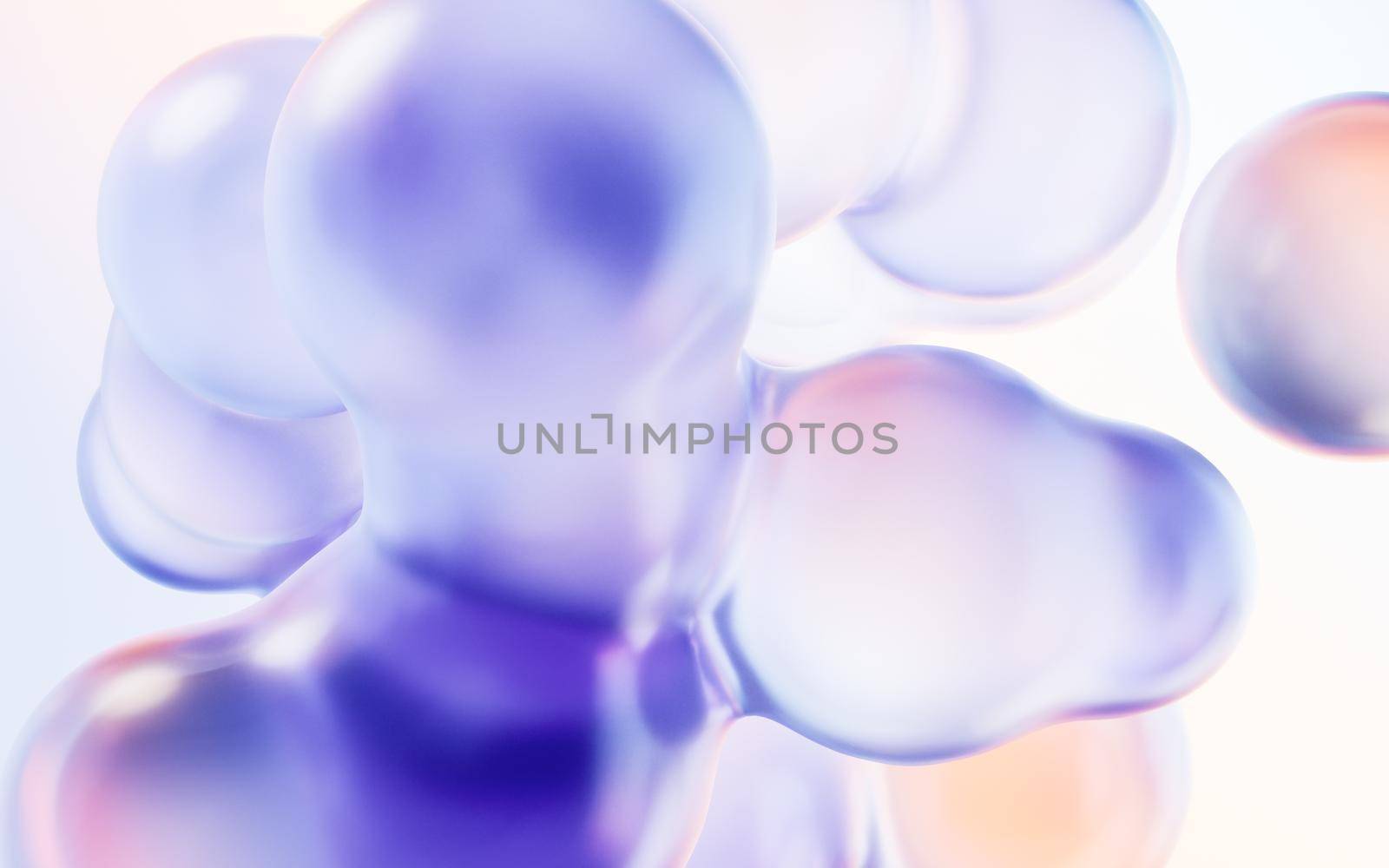 Transparent gradient bubbles, 3d rendering. by vinkfan