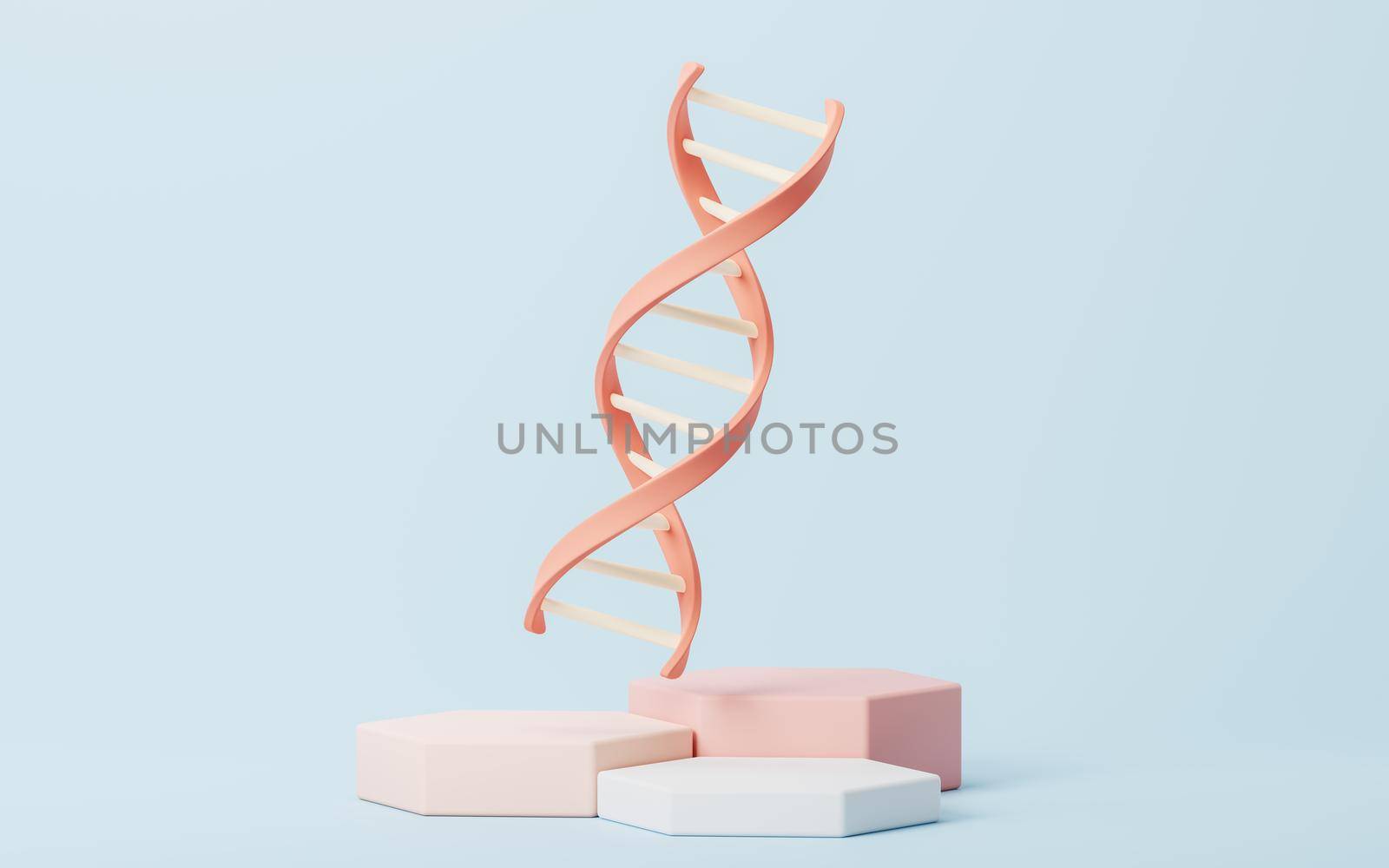 DNA and biotechnology concept, 3d rendering. Computer digital drawing.