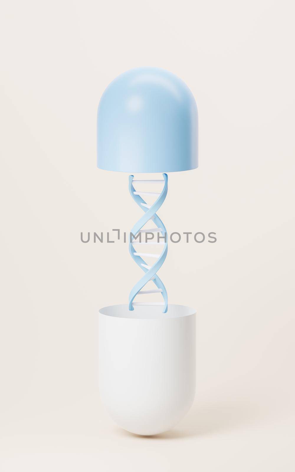 DNA and pharmaceutical concept, 3d rendering. by vinkfan