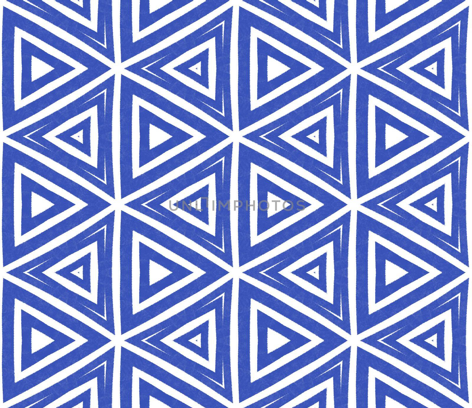 Striped hand drawn pattern. Indigo symmetrical by beginagain