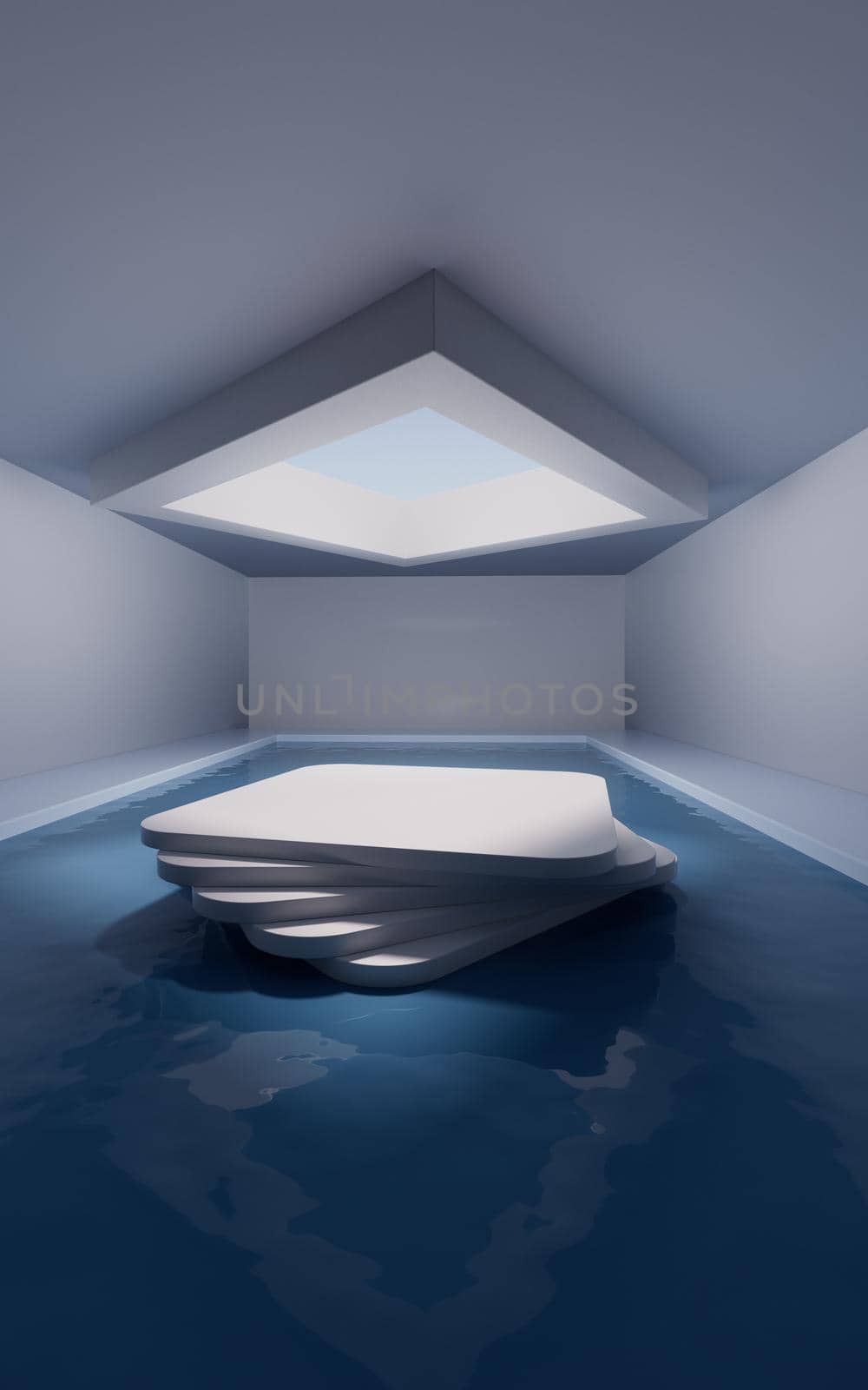 The room with empty stage inside, 3d rendering. by vinkfan