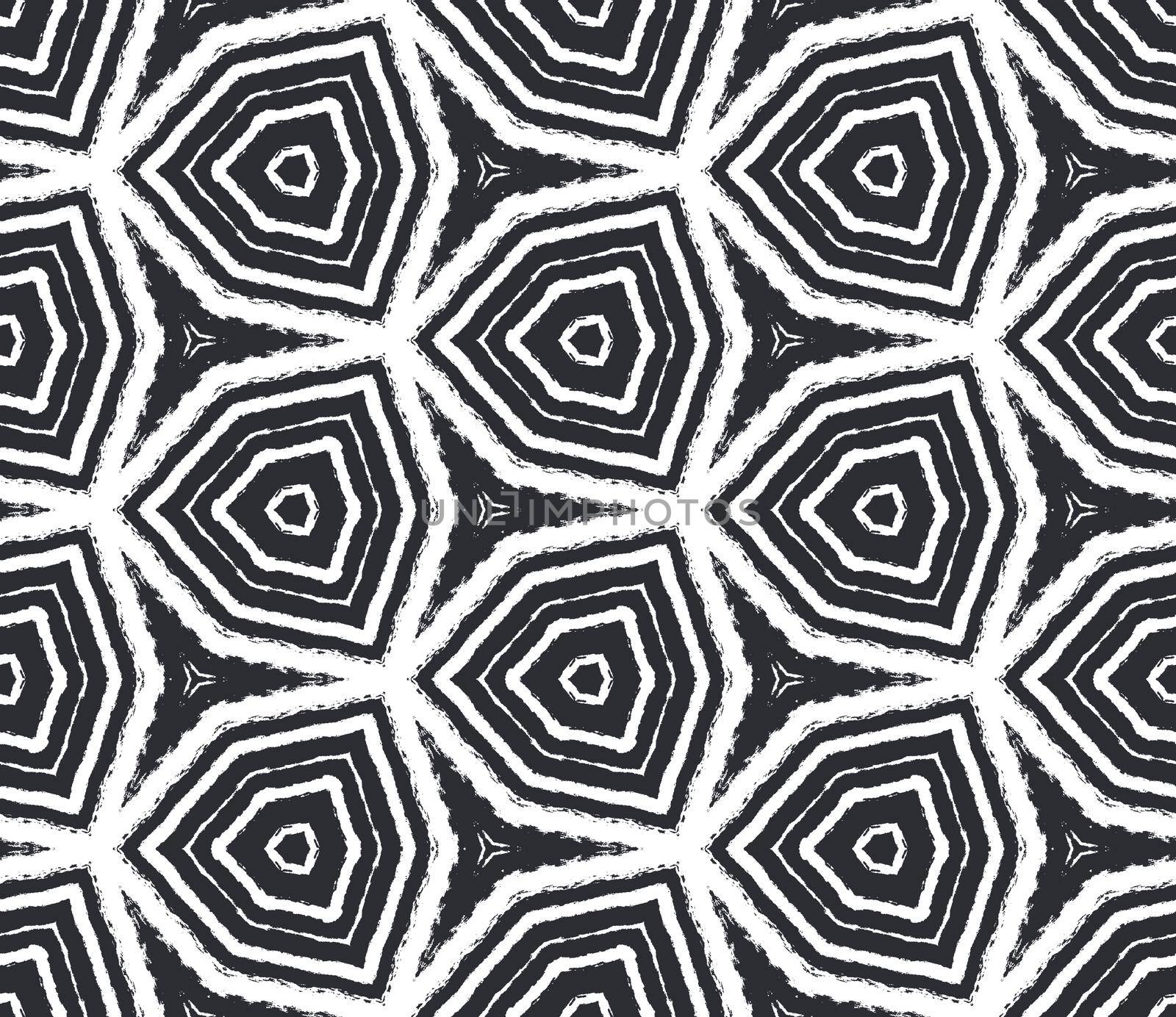 Exotic seamless pattern. Black symmetrical by beginagain