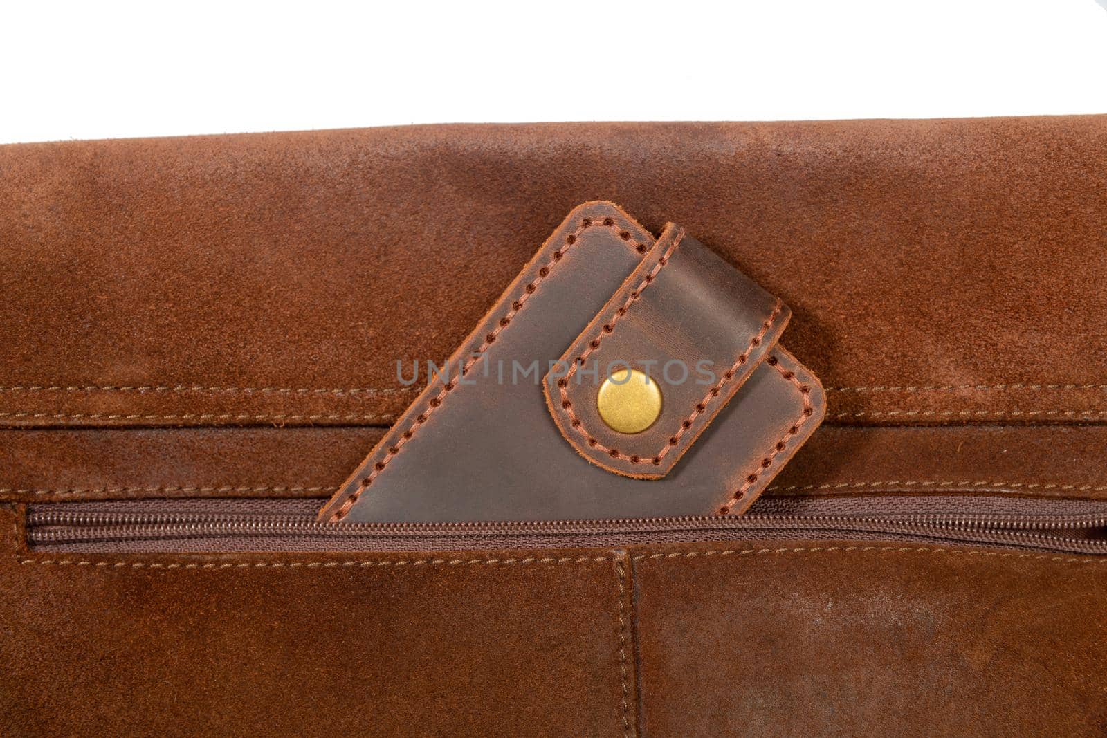Luxury craft business card holder case made of leather. Brown Leather box for cards in a pocket of bag