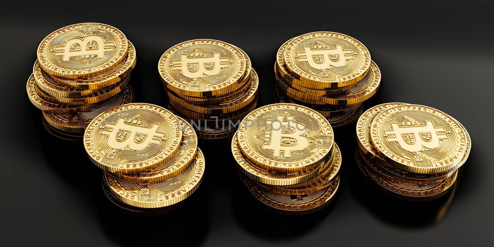 bitcoins isolated on black background by andreacrisante76