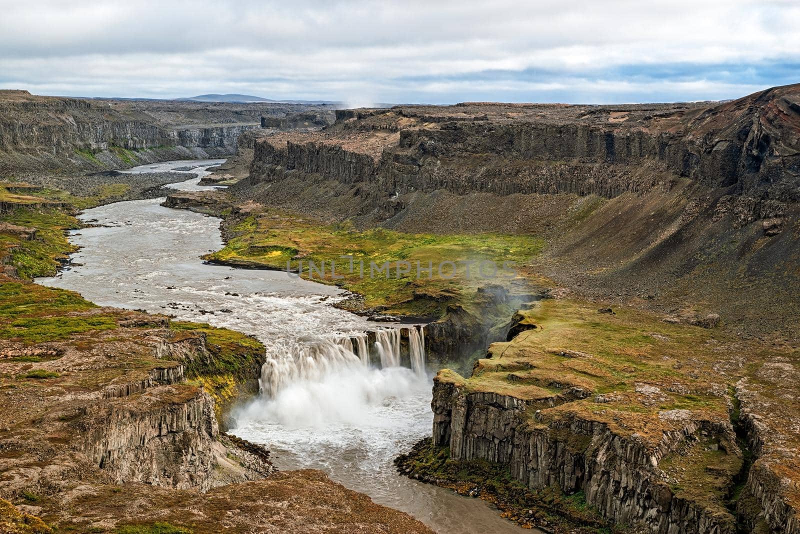 View of canyon and waterfall Hafragilsfoss, Iceland by LuigiMorbidelli