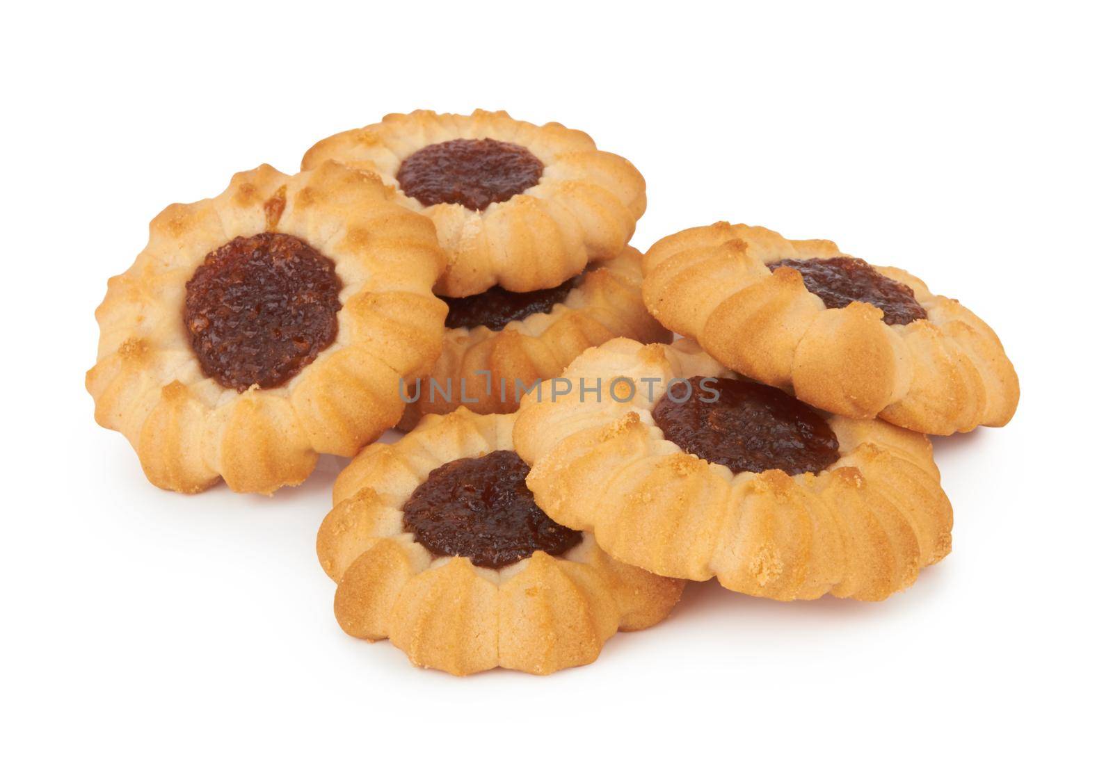 Jam ring biscuit isolated on white background