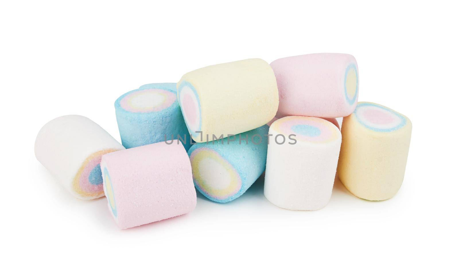 Marshmallows of different colors isolated by pioneer111