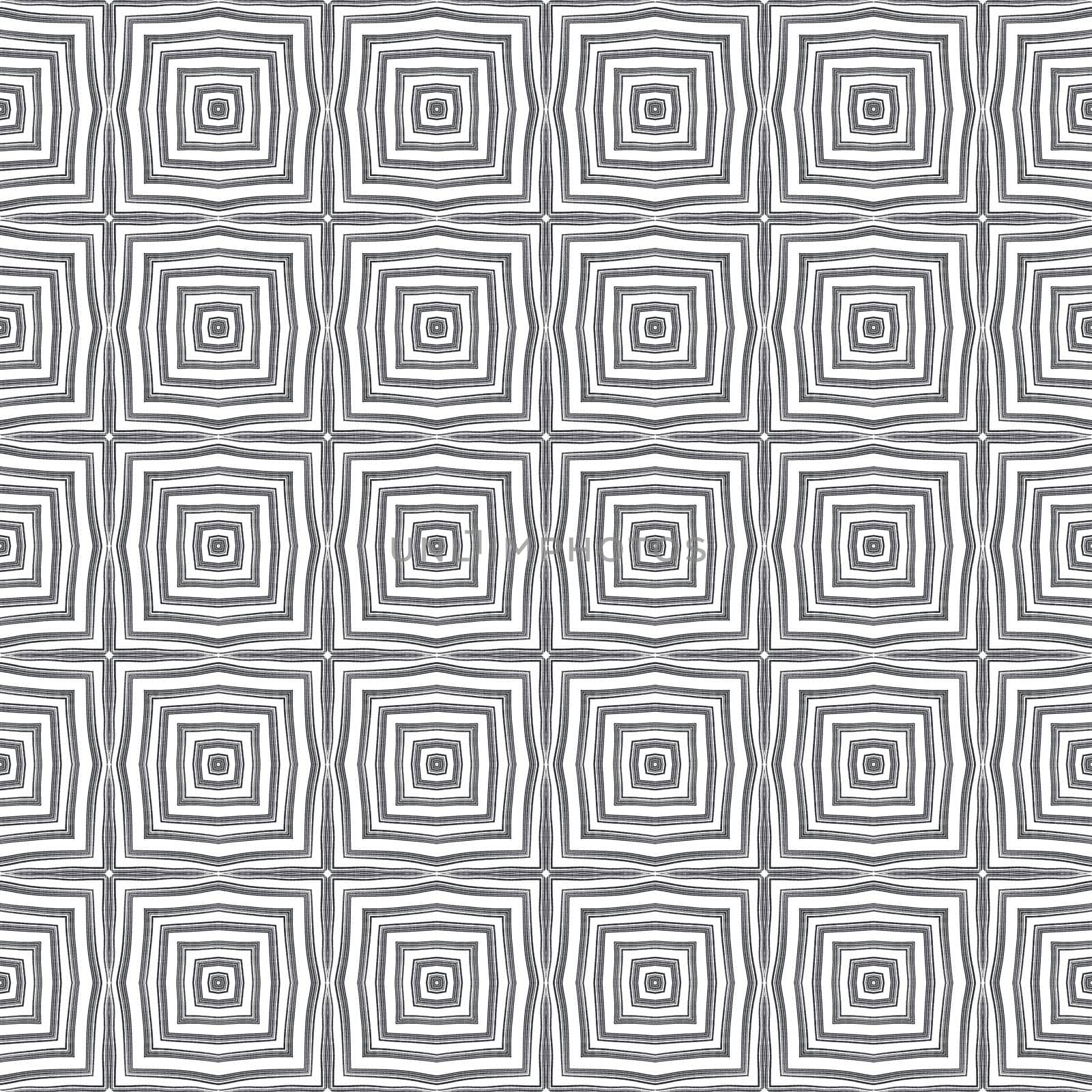 Striped hand drawn pattern. Black symmetrical kaleidoscope background. Textile ready fabulous print, swimwear fabric, wallpaper, wrapping. Repeating striped hand drawn tile.