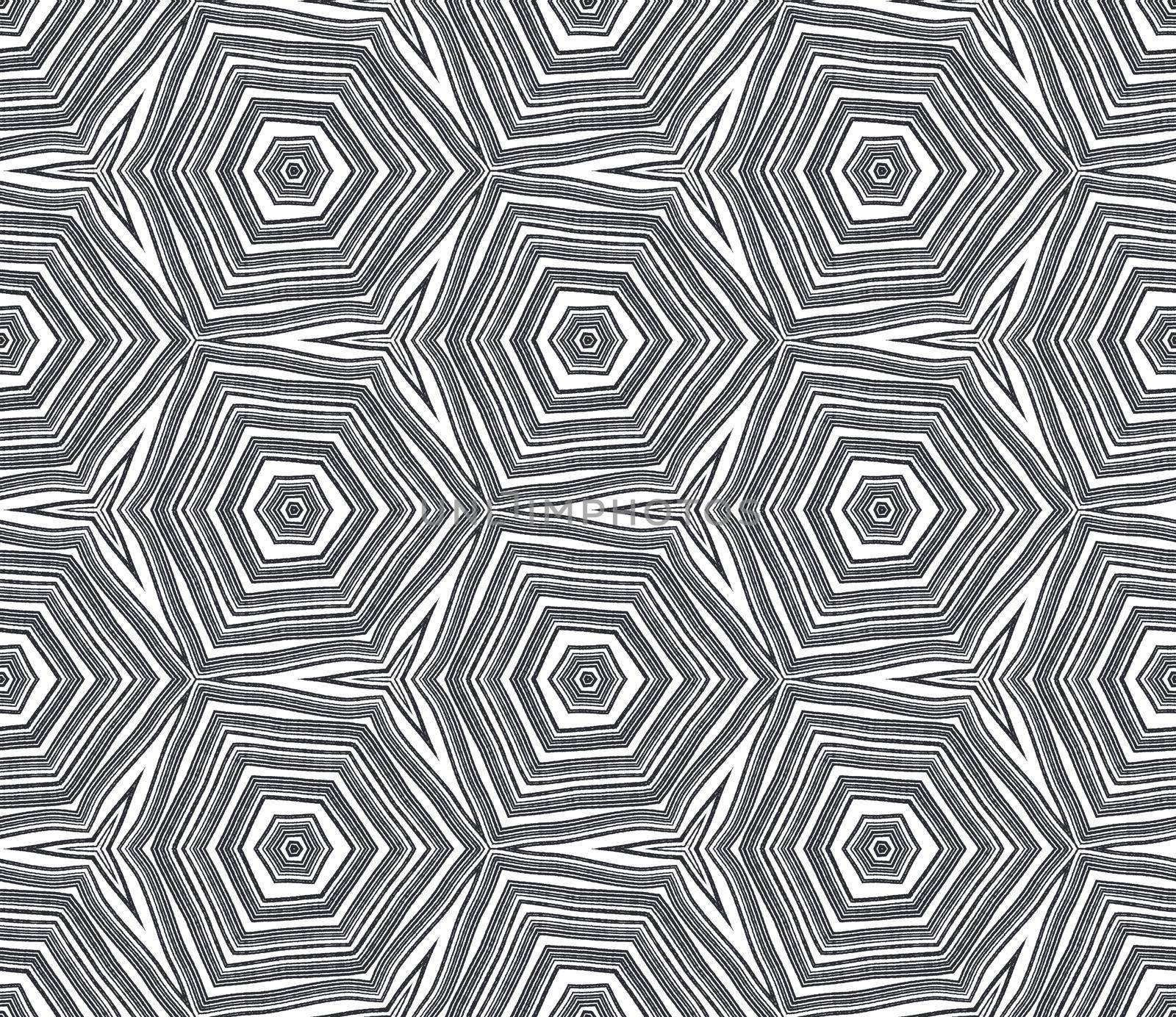 Mosaic seamless pattern. Black symmetrical by beginagain