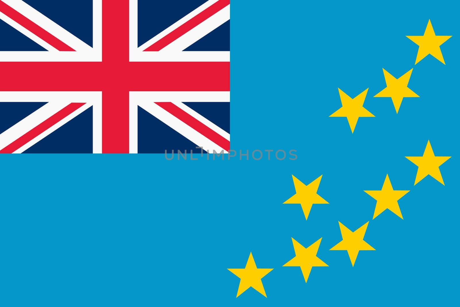 A Tuvalu flag background illustration yellow stars eight together