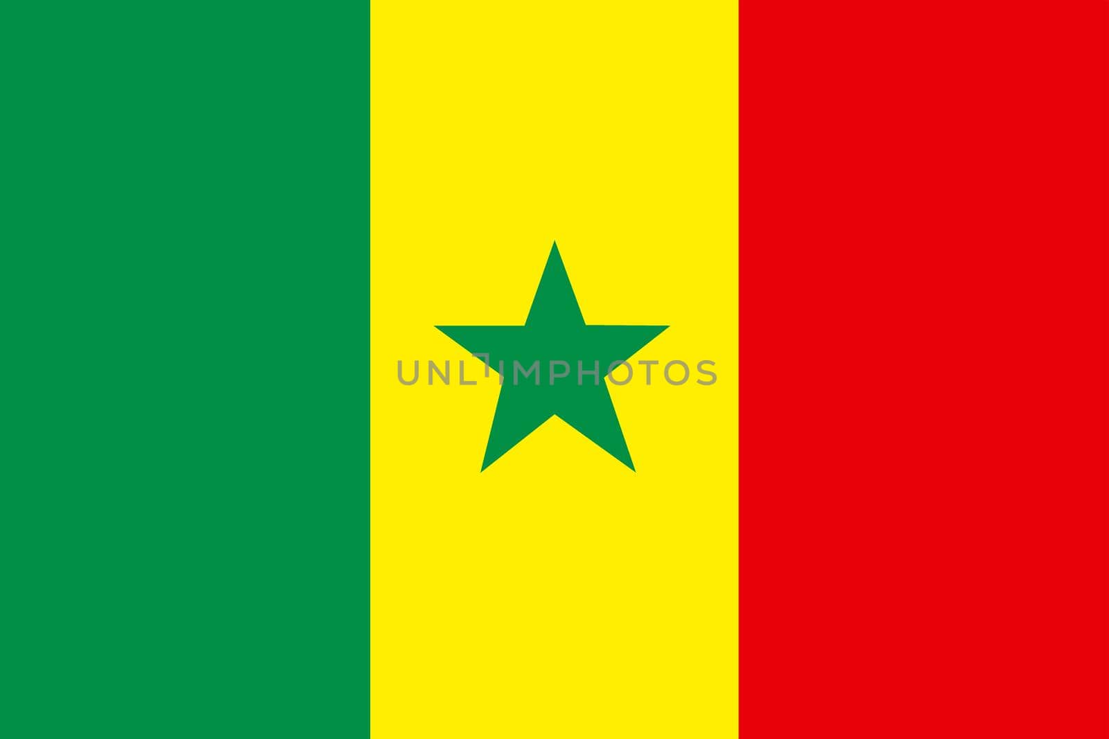 A Senegal flag background illustration green yellow red green star