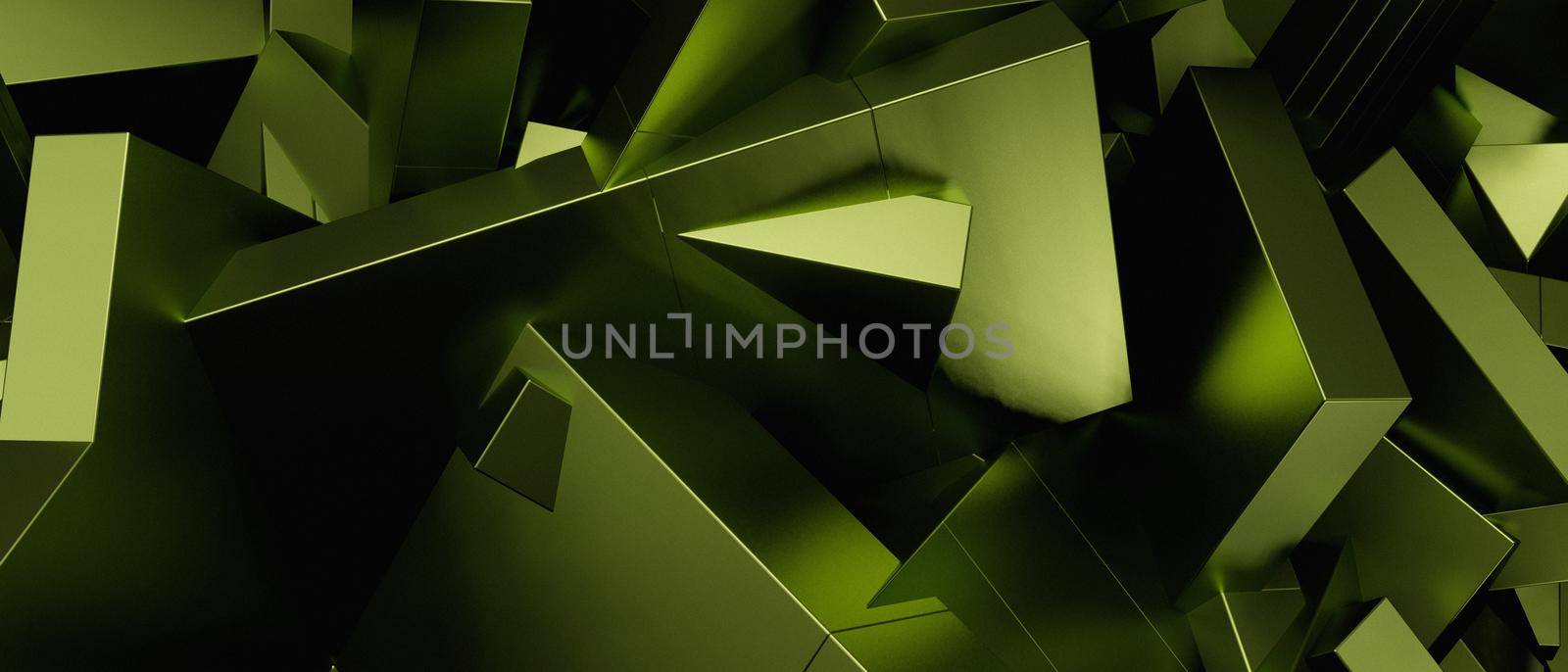 Abstract Elegant Futuristic Geometric Tech Futuristic Trendy Futuristic Dark Green Banner Background 3D Render by yay_lmrb