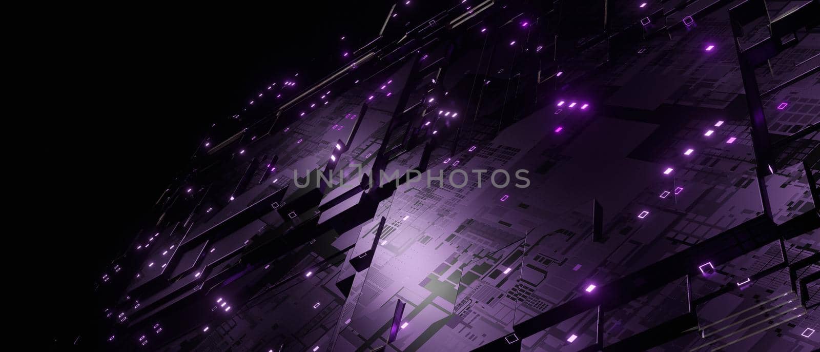 Abstract Luxurious Sci-fi Hi-tech Equipment Facility Different Moods Dark Blue Illustrative Banner Background Wallpaper Different Concepts 3D Illustration