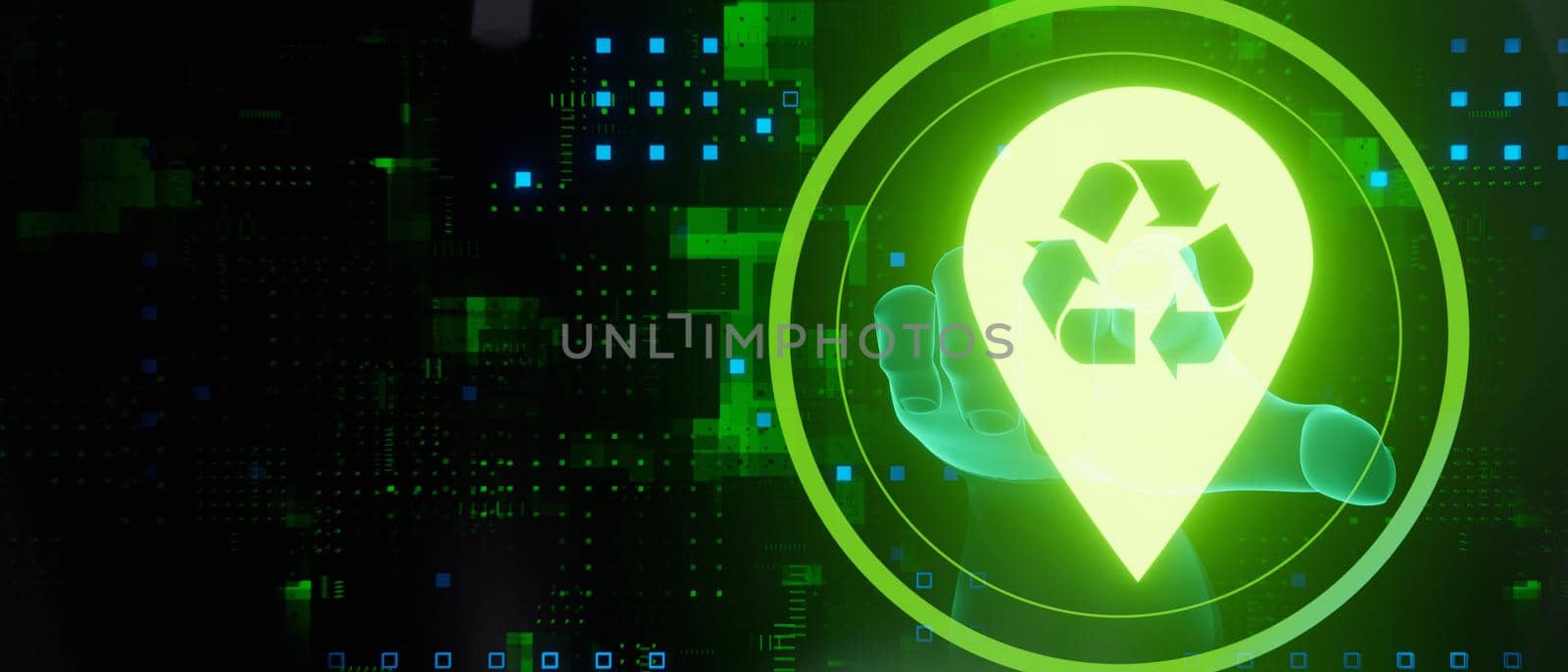 Geo icon recycle green environment 3D Render