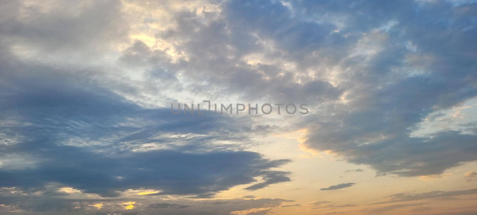 sunset view in late afternoon in Brazil in urban sunny day