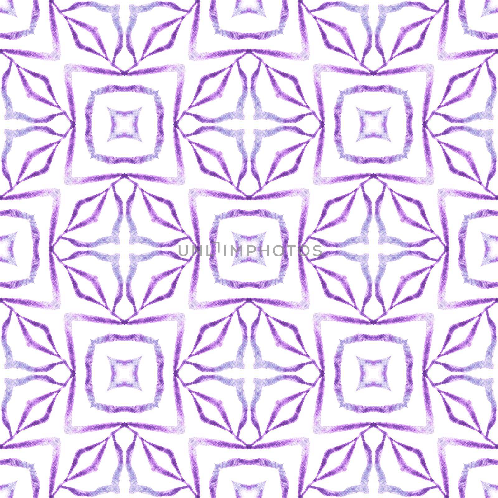 Hand drawn tropical seamless border. Purple by beginagain