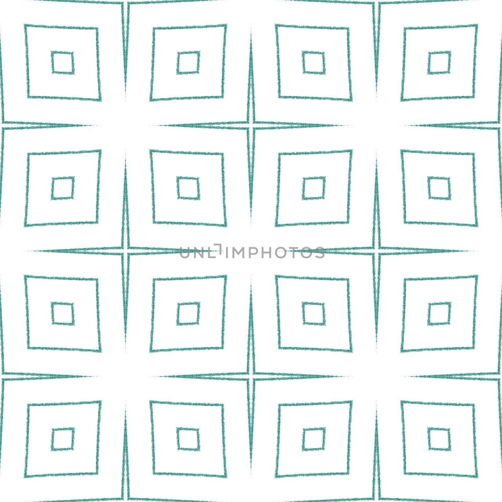 Medallion seamless pattern. Turquoise symmetrical by beginagain
