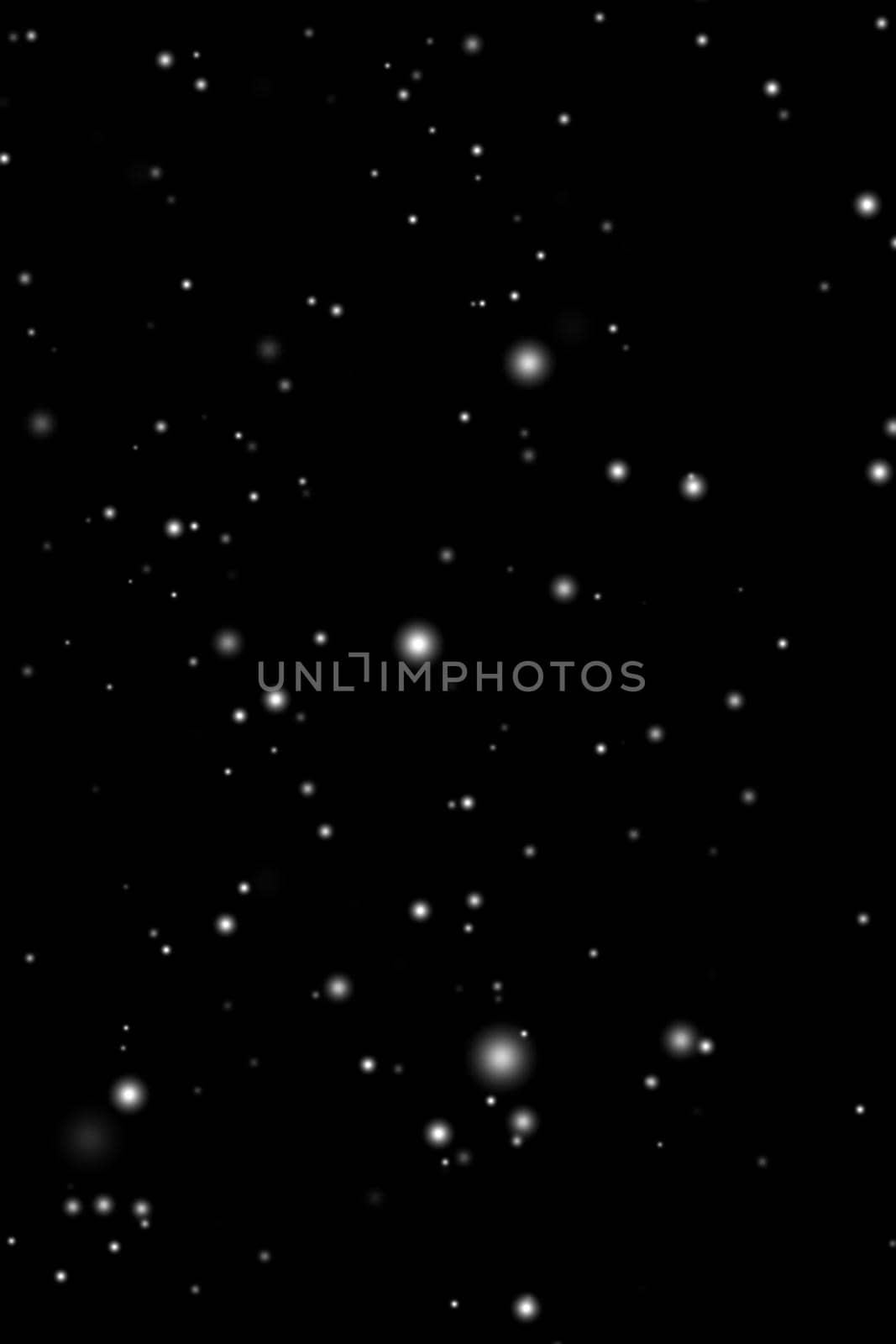 White snow overlay layer on black background, snowflakes bokeh and snowfall for Christmas and holiday design concept