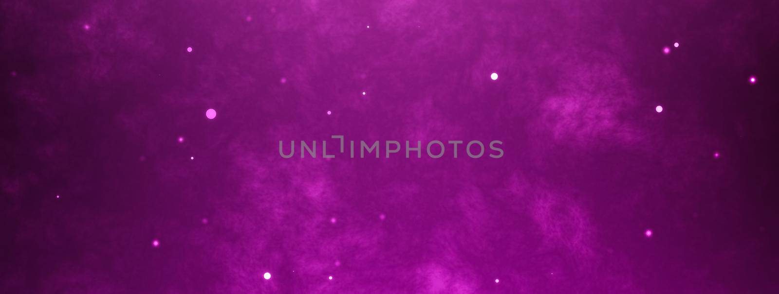 Pink festive horizontal background. Flying little sparkles on the glamorous backdrop