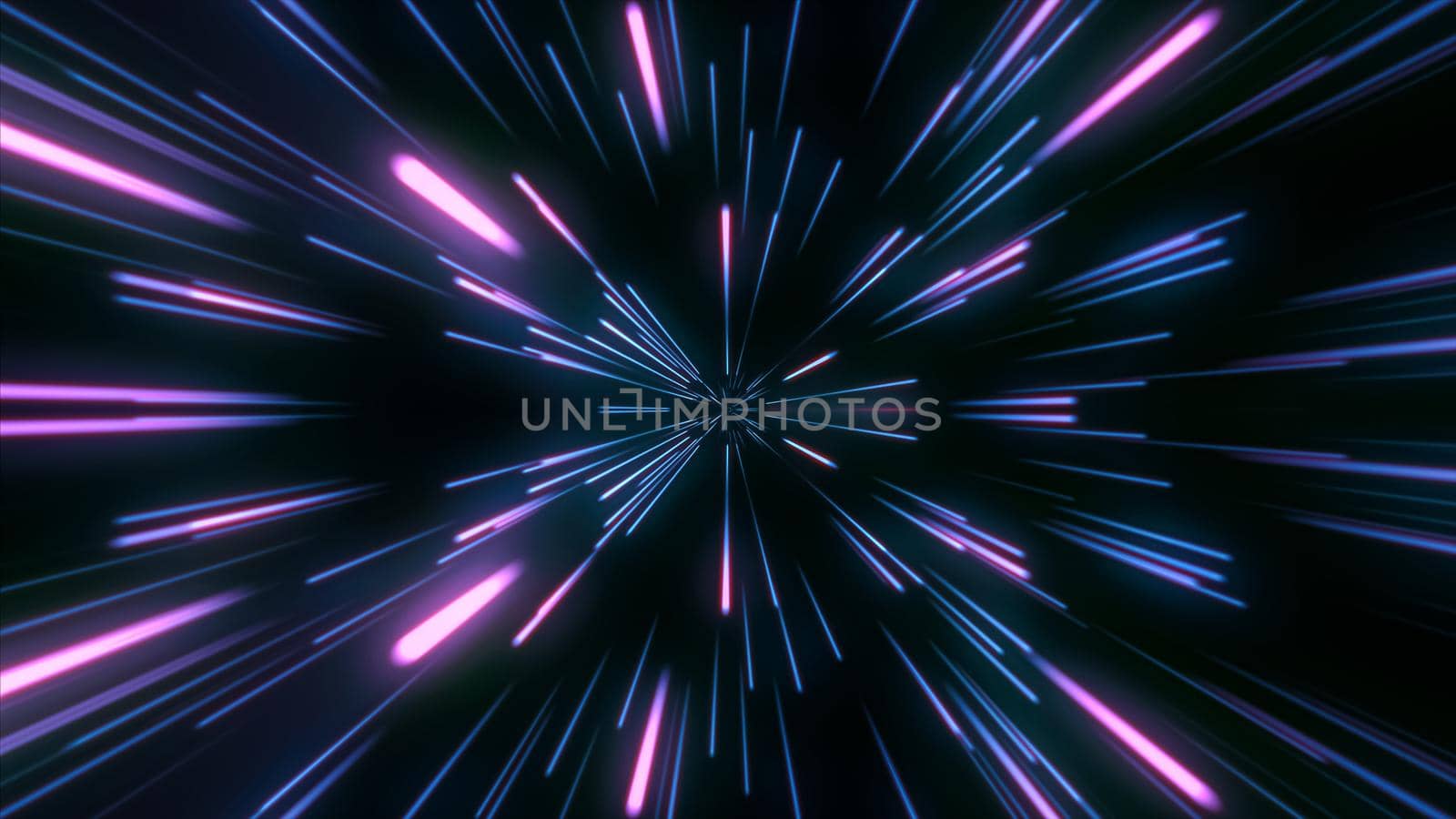 Moving pink neon beams at high speed