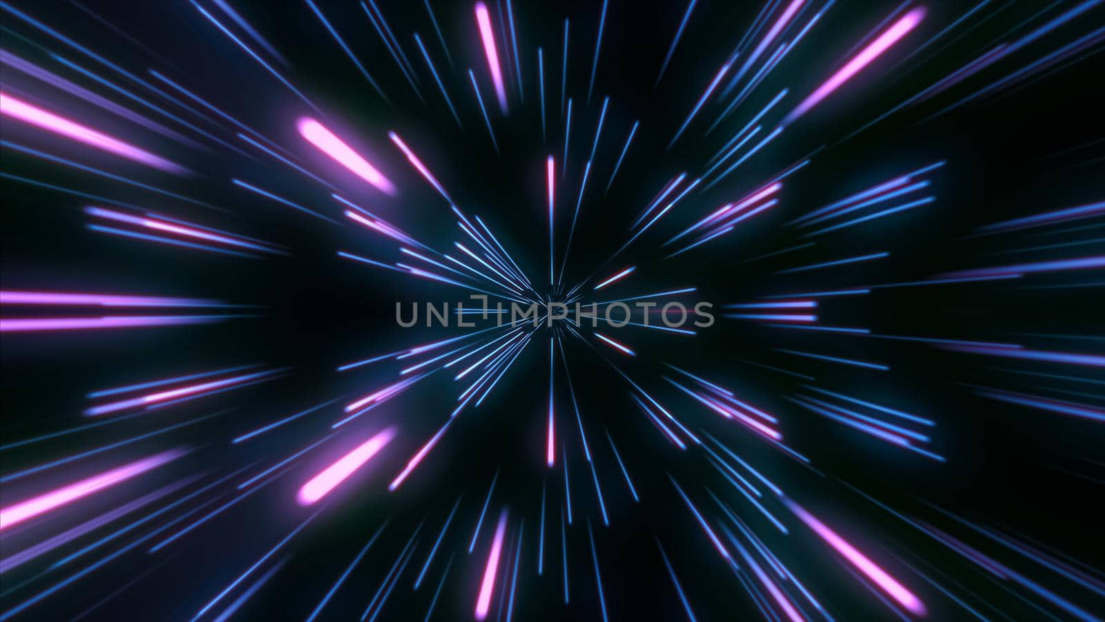 Moving pink neon beams at high speed