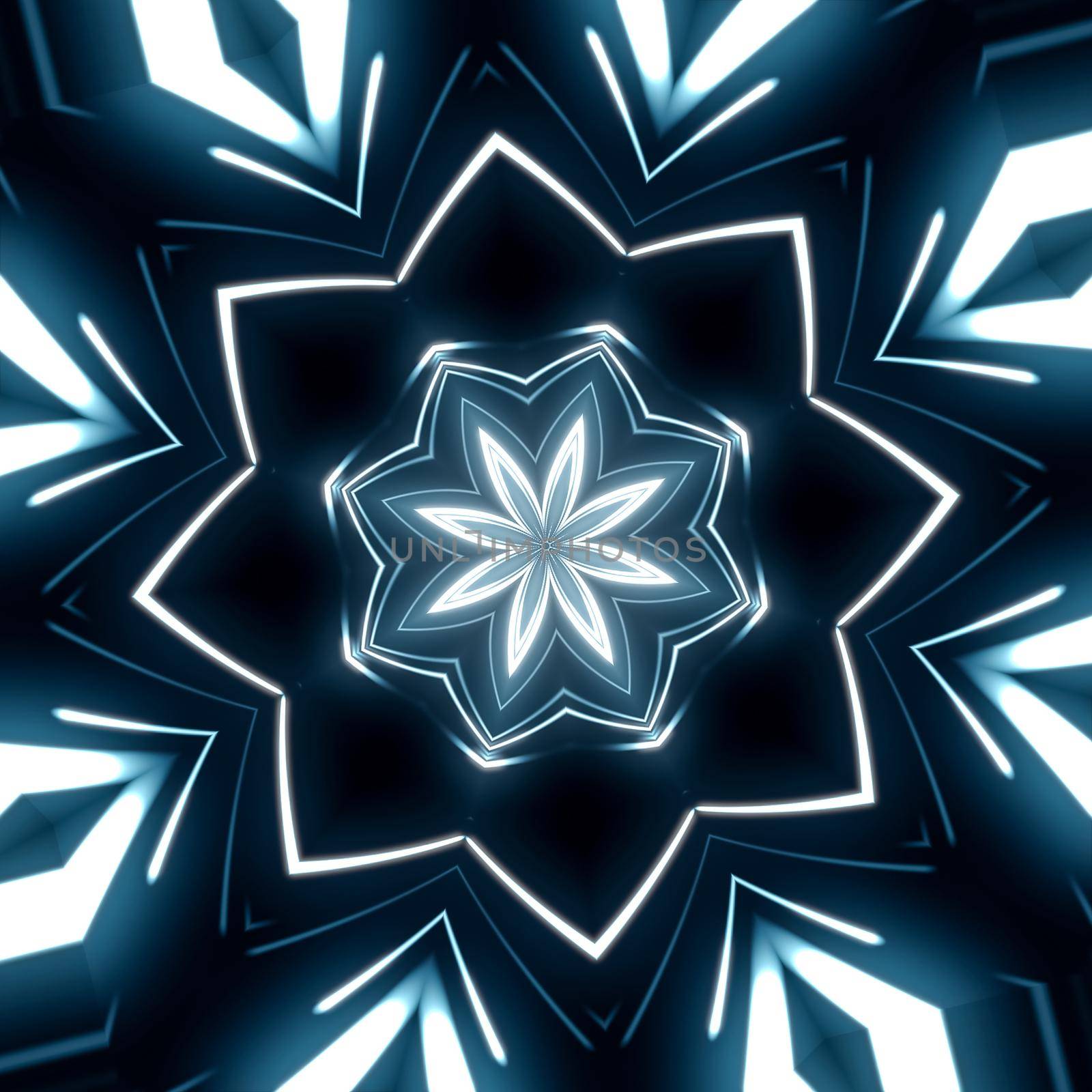 Glowing neon lines creating a tunnel light, modern lighting