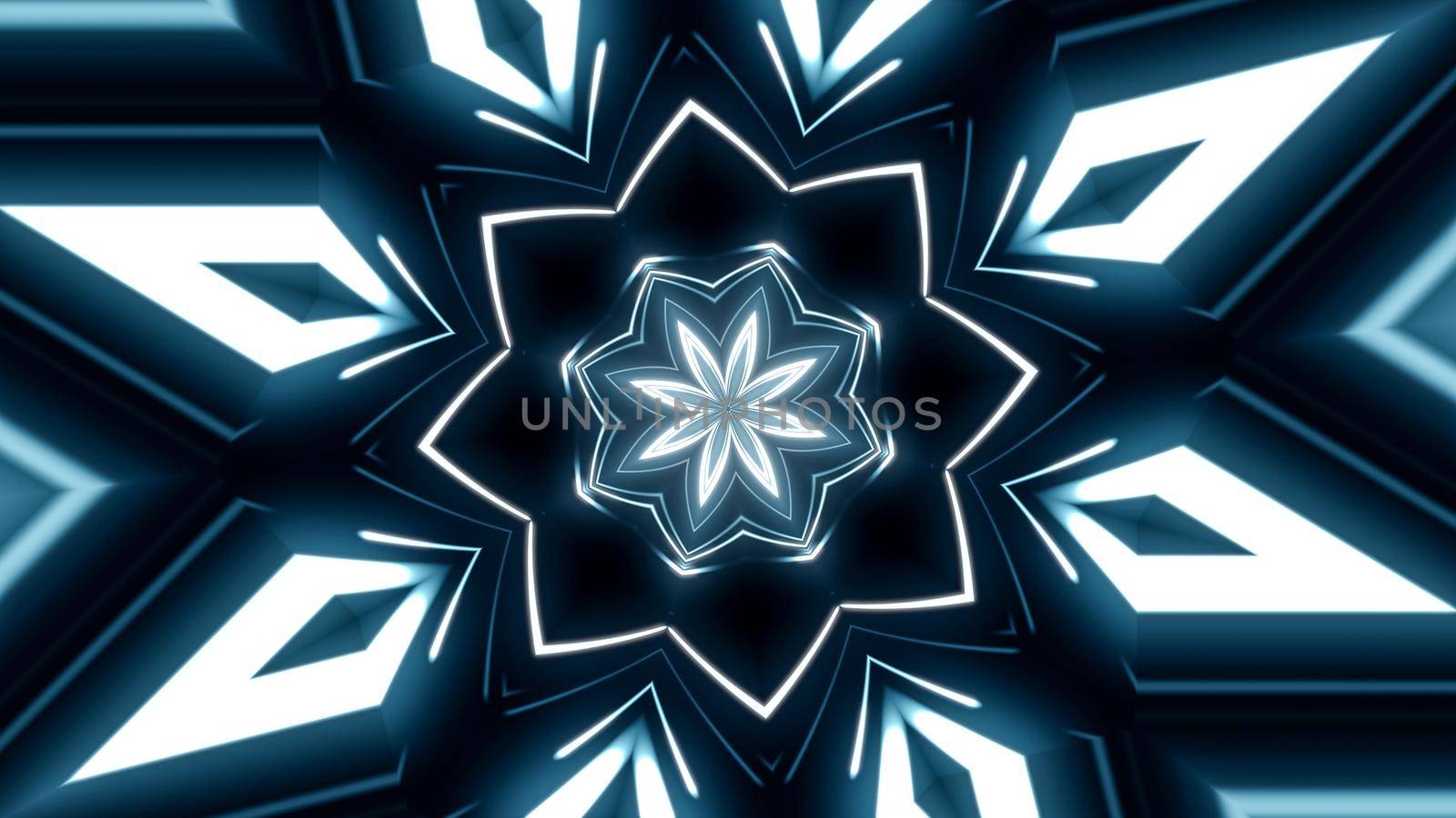 Glowing neon lines creating a tunnel light, modern lighting