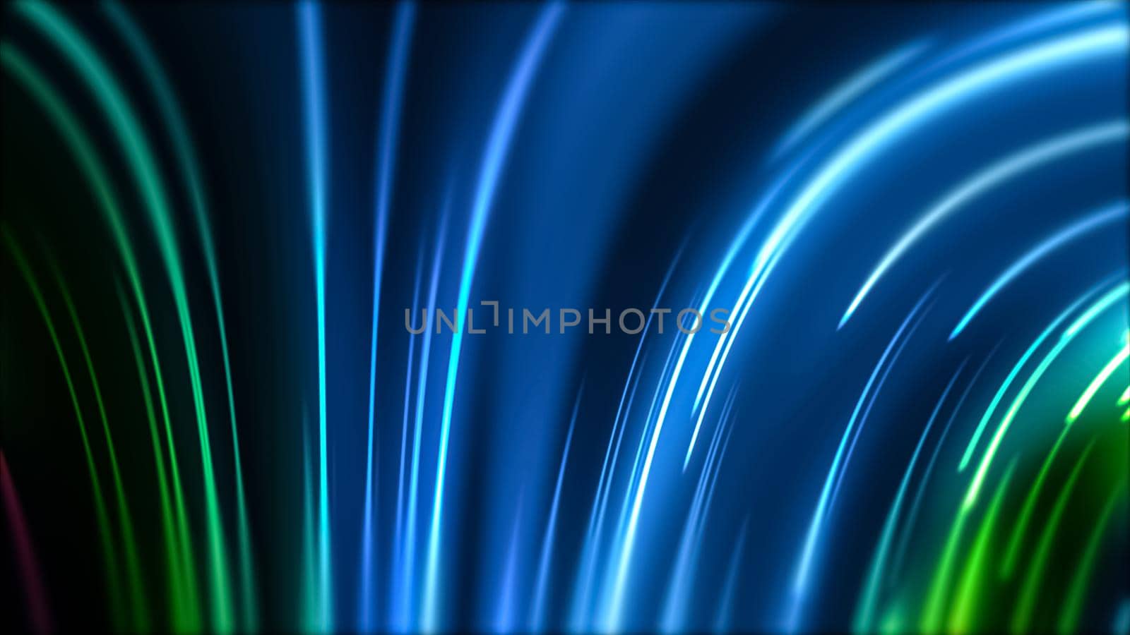 Glowing lines, blue violet neon lights, laser show, night club, equalizer, abstract fluorescent background, optical illusion, virtual reality