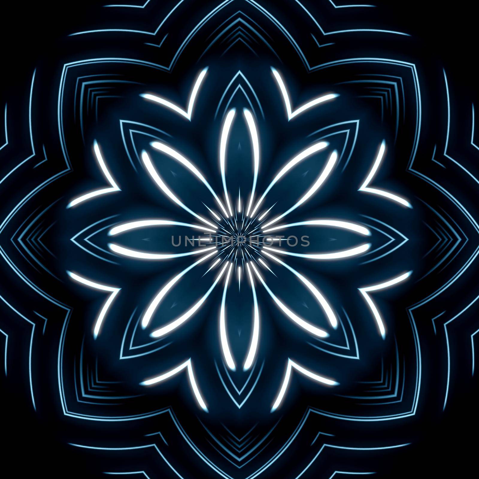 Glowing neon lines creating a tunnel light, modern lighting