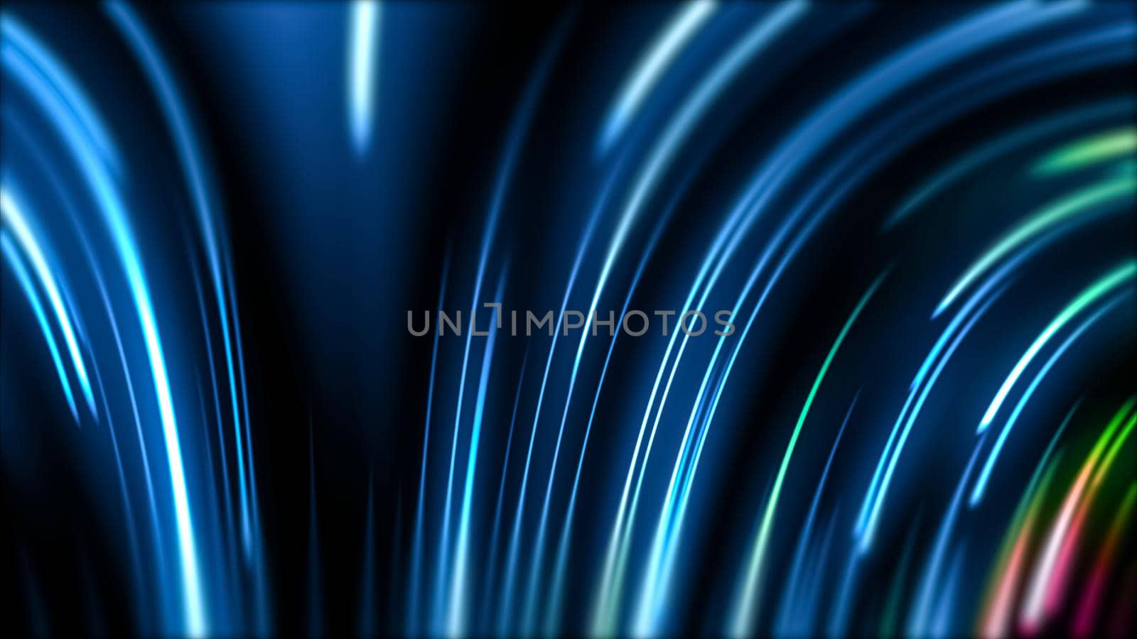 Glowing lines, blue violet neon lights, laser show, night club, equalizer, abstract fluorescent background, optical illusion, virtual reality