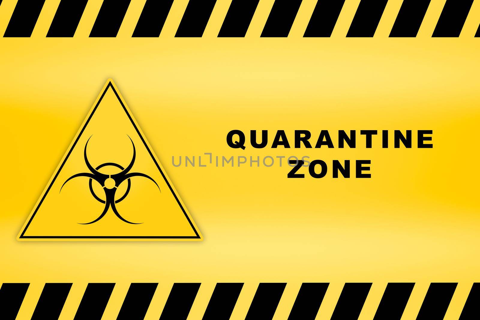 quarantine zone signbiohazard yellow caution attention of danger